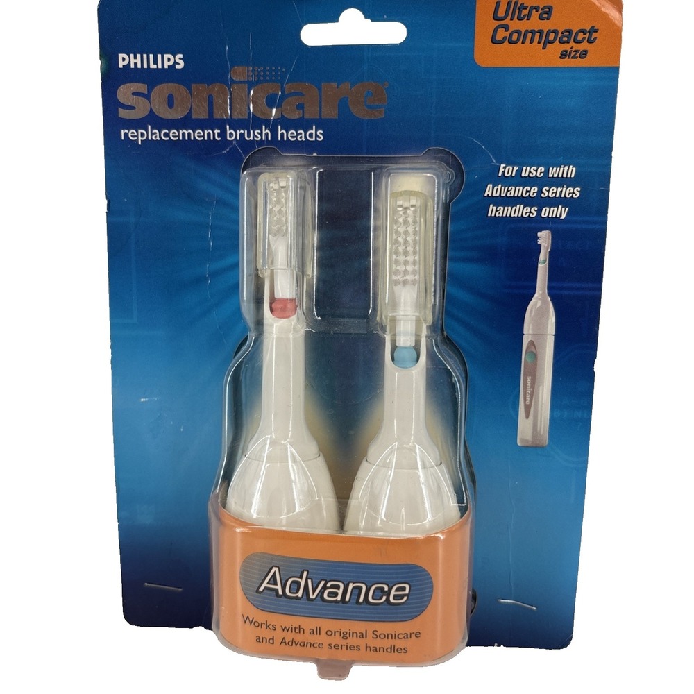 Philips Sonicare Replacement Brush Heads 2 Pack Ultra Compact Size,‎ NOS